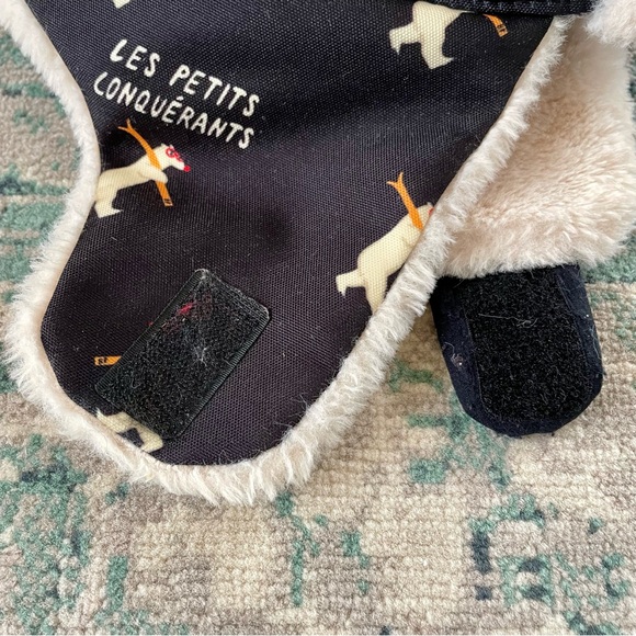 Bebedepino Black Pilots Aviator Trapper Hat Toddler Sized Free OSFM Ages 2-5 - Picture 5 of 9